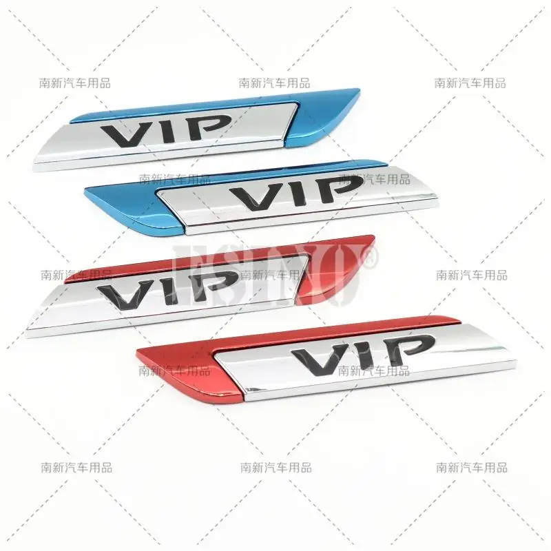 

2 x Car Styling VIP Logo Body Fender Side Metal Chrome Zinc Alloy Knife Side 3D Adhesive Emblems Badges Decals