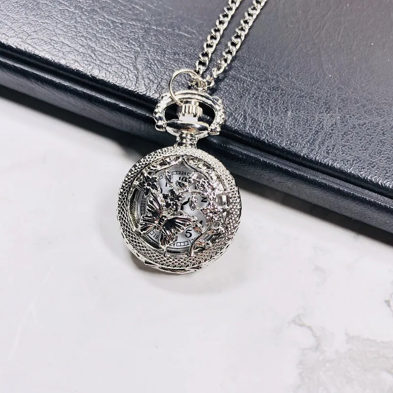 New Style Small Mode Exquisite Quartz Pocket Watch Round Case Pendant Necklace Chain Exquisite Clock For Women Gifts