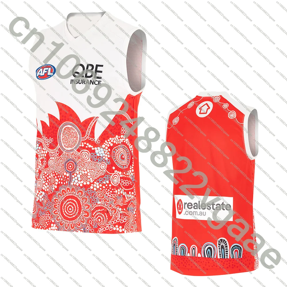 Camiseta de entrenamiento para hombre, camiseta de Rugby, ropa de equipo para niños, camiseta transpirable para hombres y niños, camiseta sin mangas, chaleco Sydney Swans 2025 para adultos