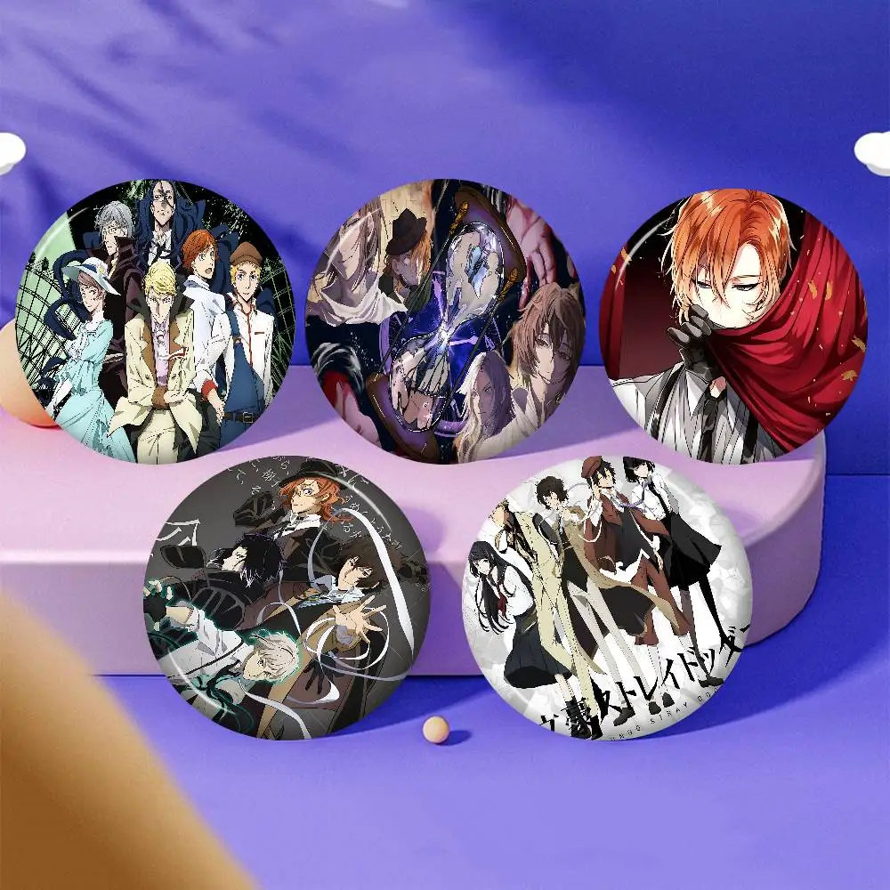 Anime Mystery B-Bungo Stray Dogs Button Pins Slogan Creative Brooches Backpack Clothes Decoration Fashion Cartoon Jewelry Gifts