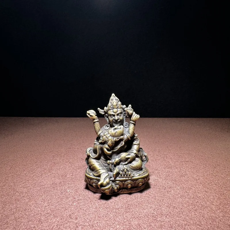 Retro Brass Small Buddha Ornament Tibetan Legend Talent God Desktop Decoration Tibet Tibetan Buddha Five-Way Talent God