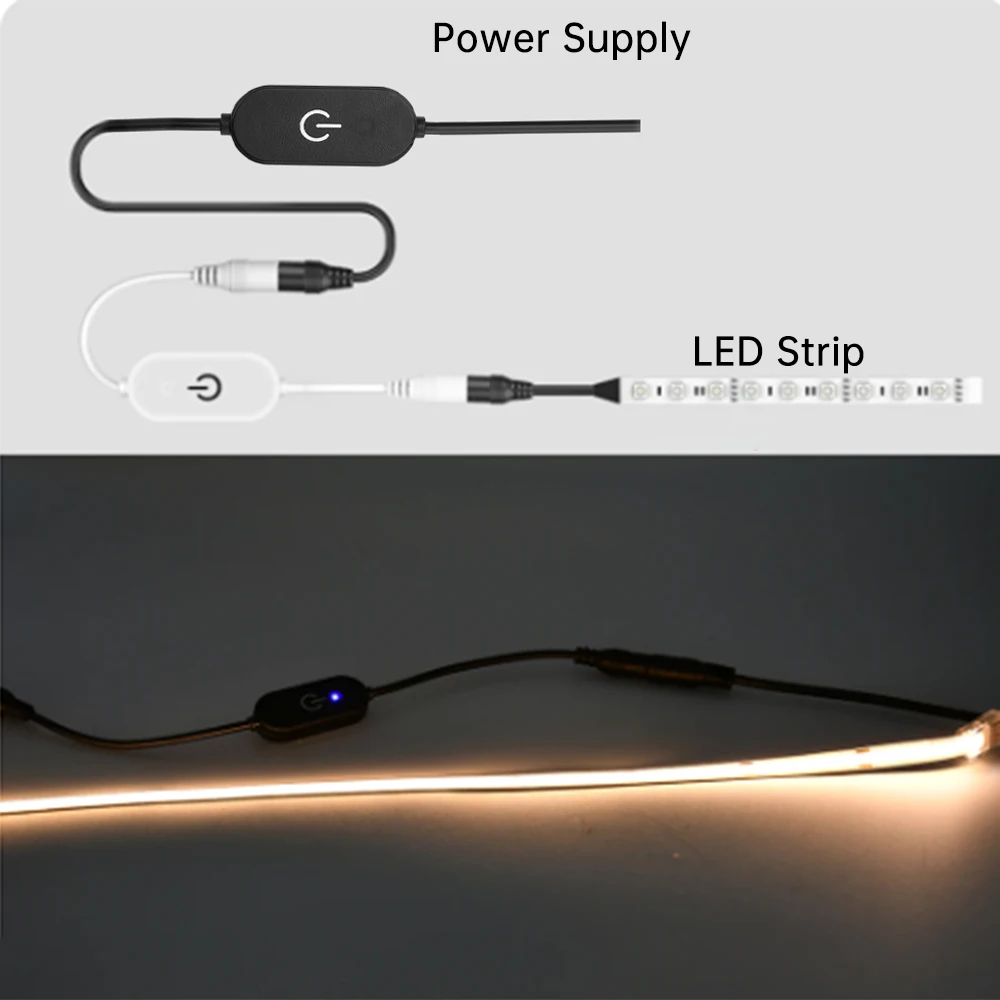 DC 5V 12V 24V 2A Luci a nastro LED Touch Dimmer Interruttore Regolatore di regolazione della luminosità per striscia luminosa a LED monocolore