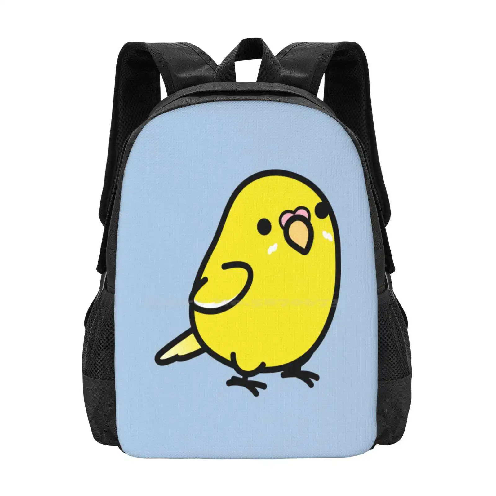 

Пухлый желтый рюкзак Lutino Budgie Parakeet для студентов, школьная дорожная сумка для ноутбука, желтый Budgie Lutino Parakeet Parrot Birds