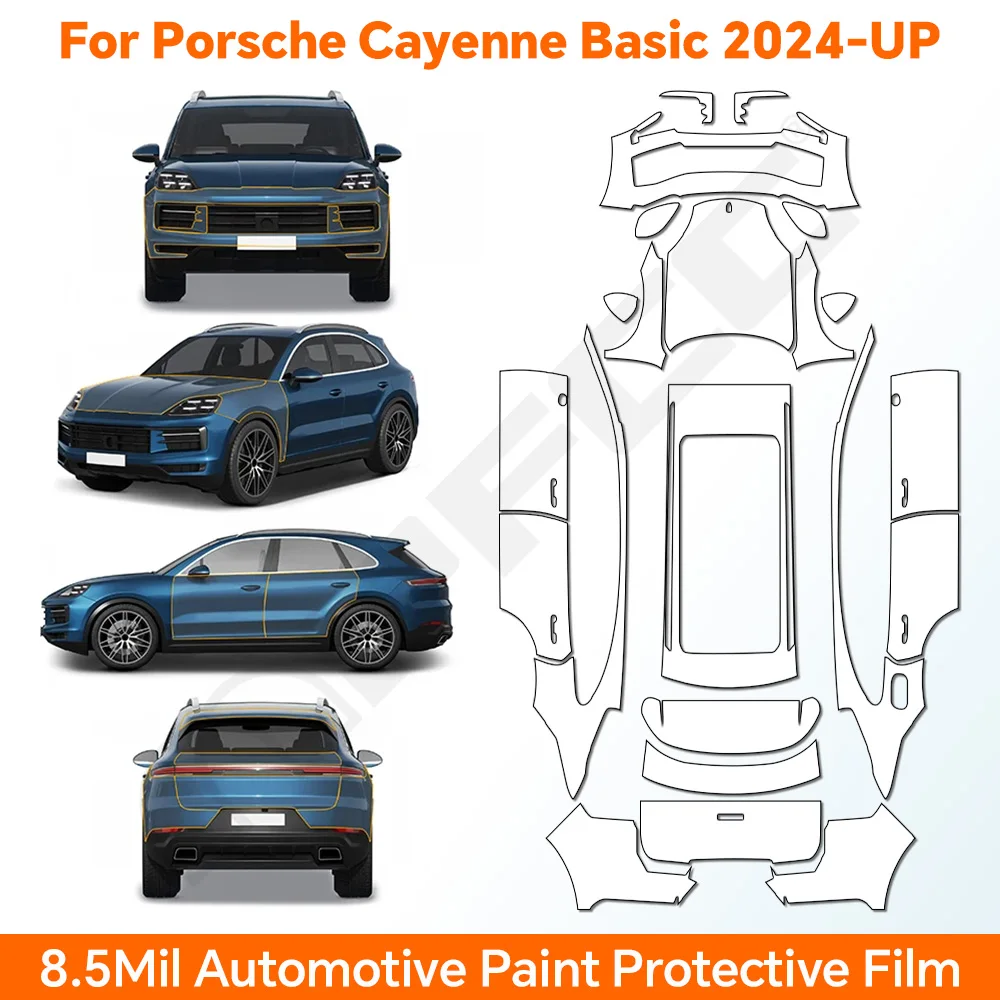 

TPU For Porsche Cayenne Basic 2024 2025 Paint Protection Film Clear Bra Pre-cut PPF Car Body Anti-Scratch Resistant Repairable