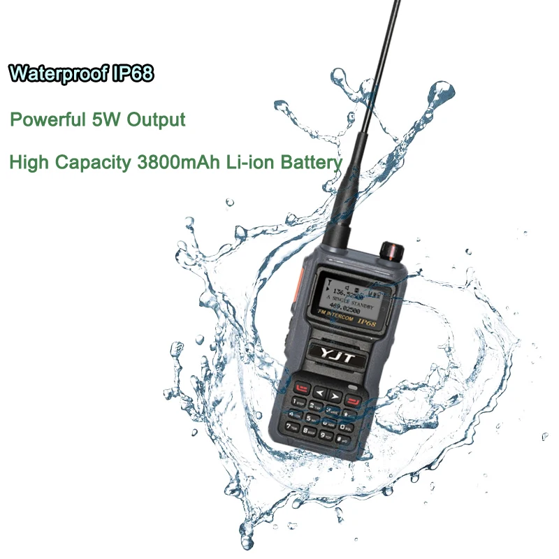 W328 10W Waterproof Handy Fm Radio Walkie Talkies PTT VOX IP67 UHF Walkie-Talkie For Fishing Boats