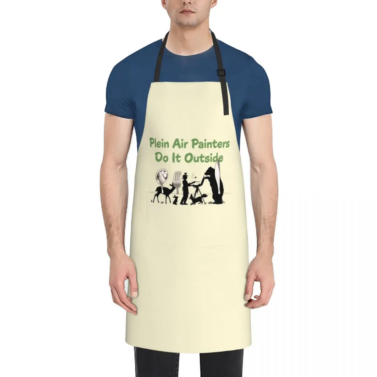 

Plein Air Painters Do It Outside - Dark Art Apron For Home Accessories Men gift Kitchen Items kitchen girl Apron