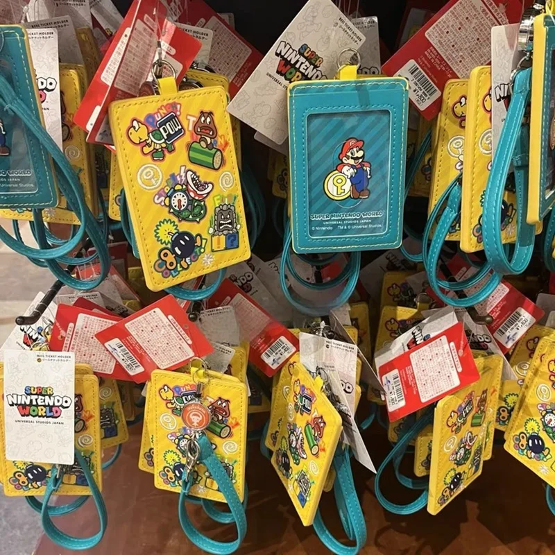 

Anime Mario Game Character Card Pack Cute Cartoon Pull Rope Bus Access Control Card Student Transportation Card Protective Case