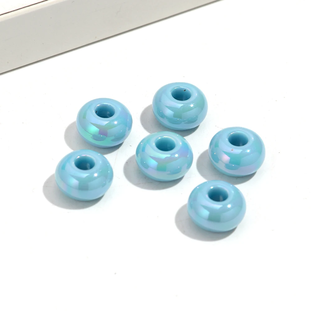 20 stks 14mm AB Effen Kleurrijke Hars Acryl Abacus Losse Spacer Kralen voor Sieraden Maken DIY Armband Ketting Decor accessoires