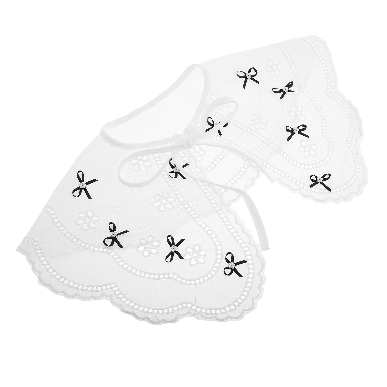 Scialle Sciarpa traspirante con colletto falso Boho Frangia Elegante versatile Abito casual carino per le donne Caroler in pizzo staccabile