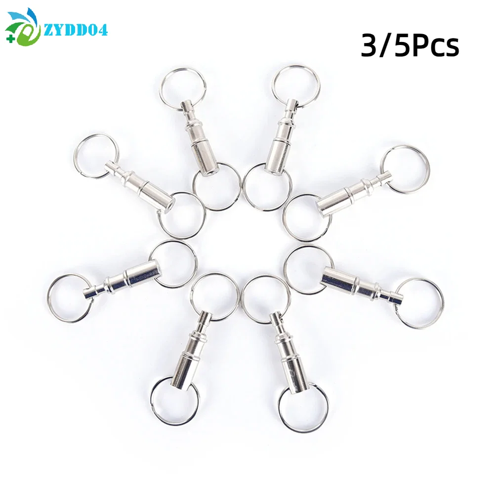 ●3/5Pcs Detachable Key Chains Pull Apart Quick Release Keyring Removable Double Split Rings Accessories