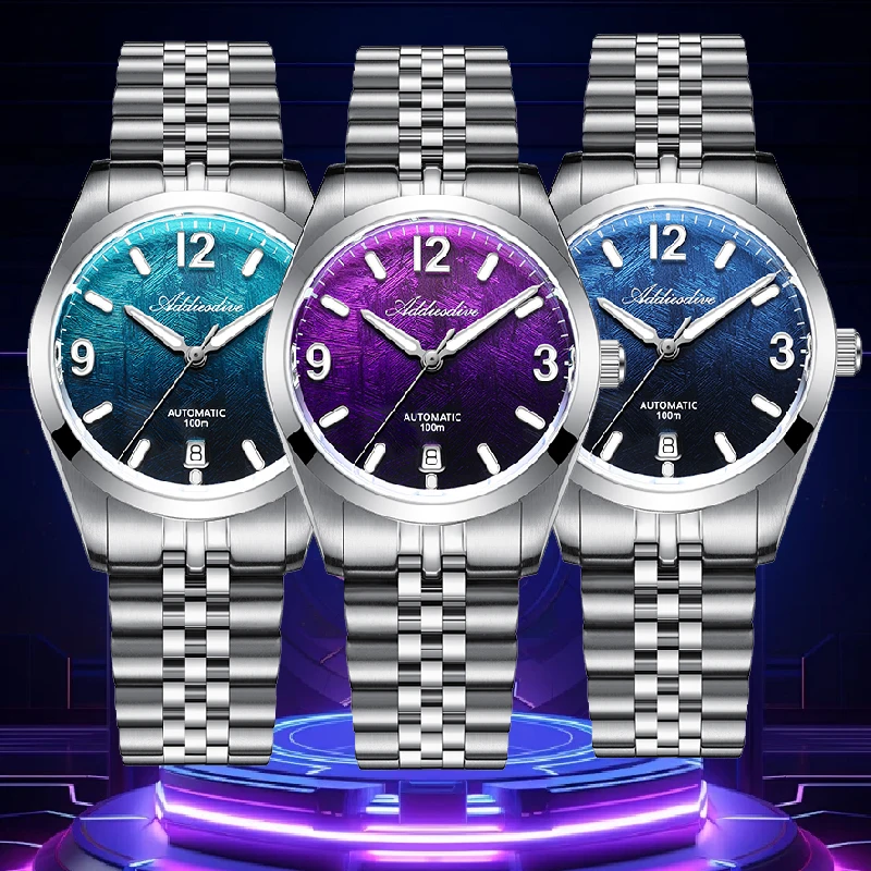ADDIESDIVE Sapphire Glass Automatic Mechanical Watch Stainless Steel Japan 8215 Reloj Hombre AD2547 Waterproof NEW Diver Watches