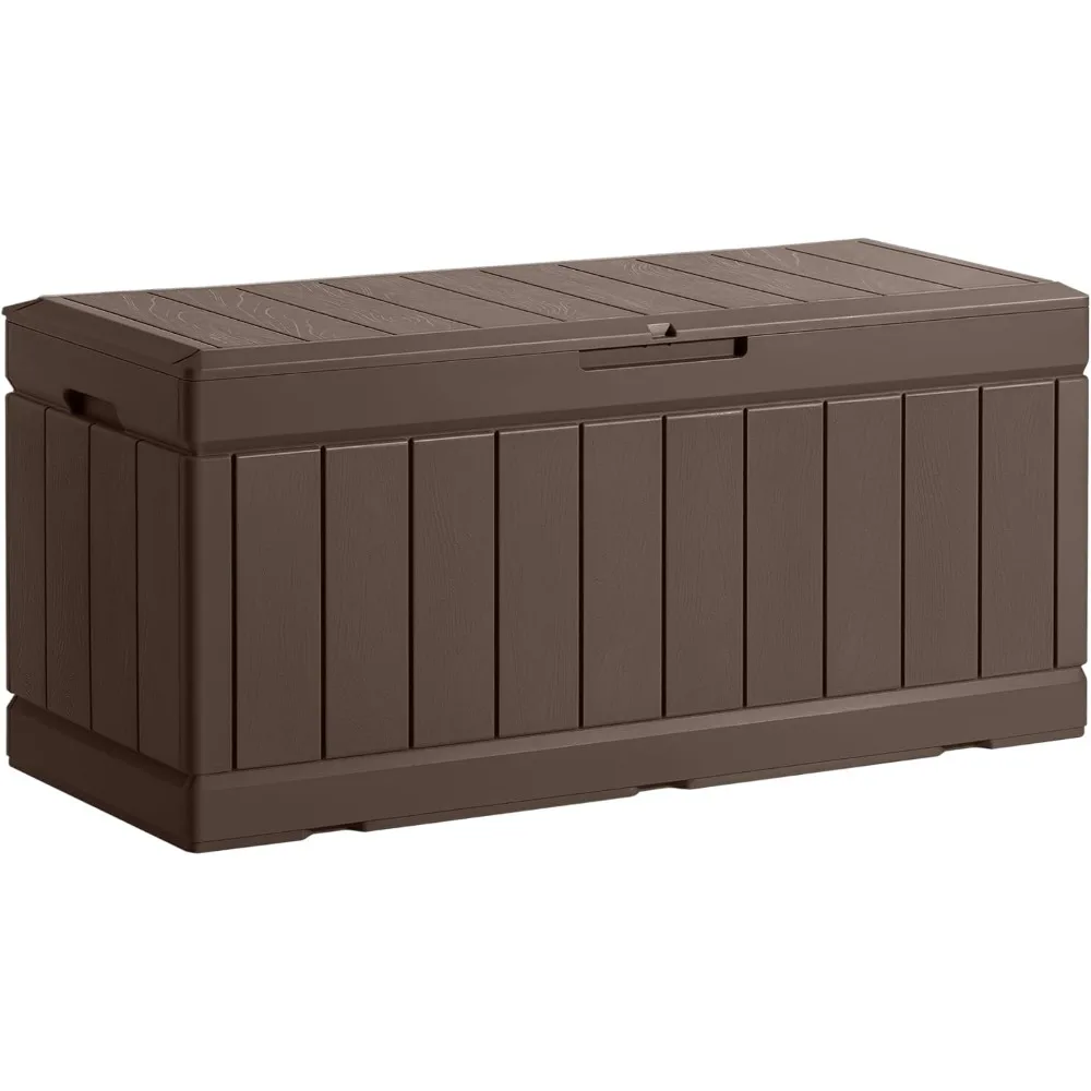 85 Gallon Large Resin Deck Box Waterproof Outdoor Storage with Padlock Indoor Outdoor Organization and Storage Container