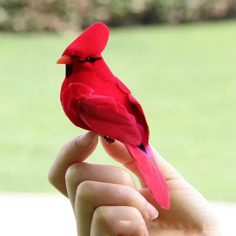 

Home Garden Bird Decoration Artificial Bird Garden Green Plants Portable Decoration Props Feather Crafts Bird Belt Clip