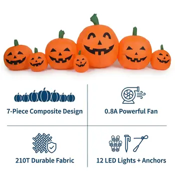 7.5ft Inflatable Halloween Pumpkin Decoration with LED Lights 5