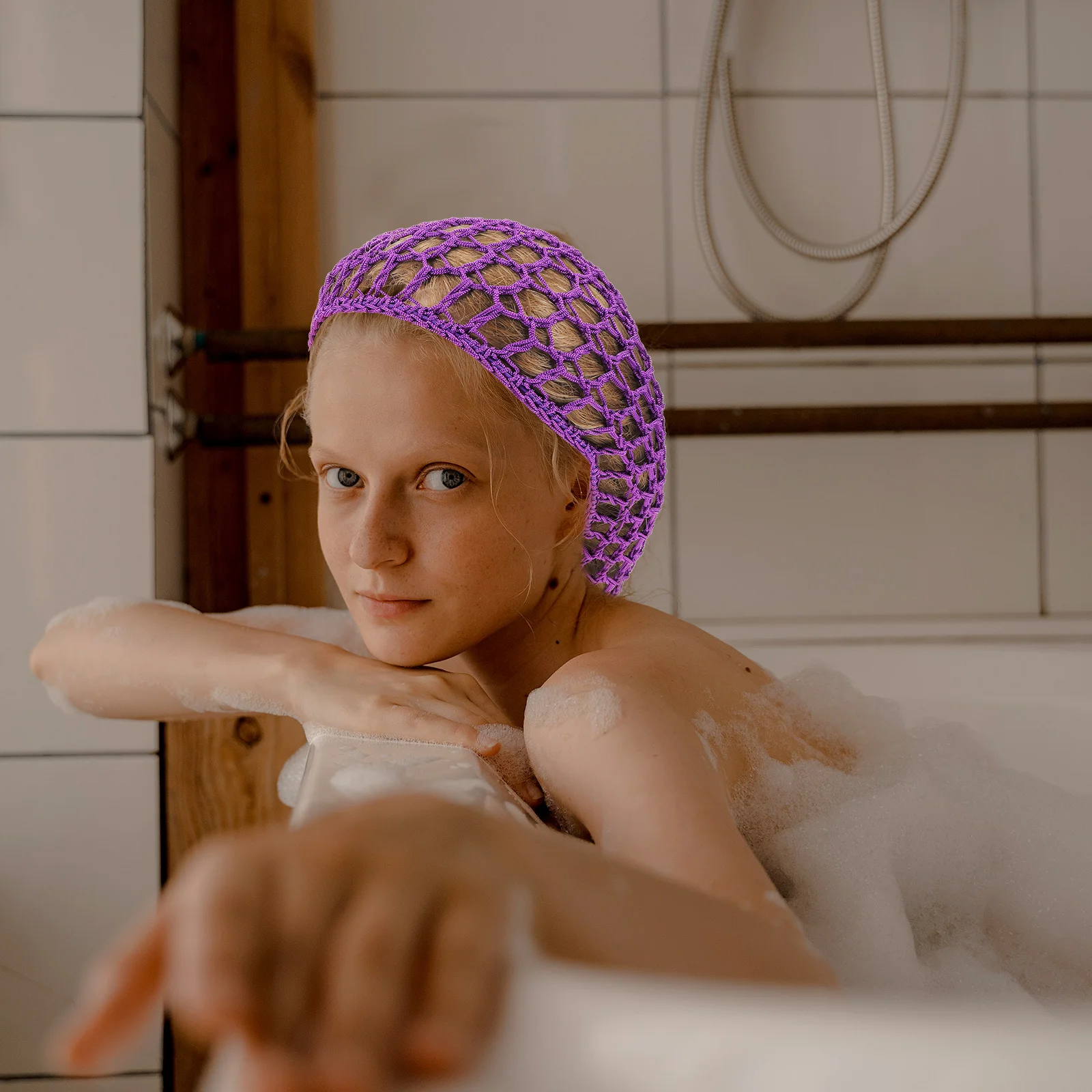 

2Pcs Durable Net Sleeping Hat Hair Protector for Long Lasting Use Green Purple Each Long Sleeping Hat