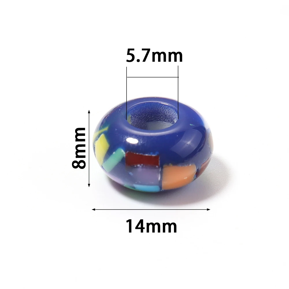 20pcs 8x14mm Big Hole Acrylic Beads Jelly Colorful Loose Spacer Abacus Bead For Jewelry Making DIY Bracelet Keychain Accessories