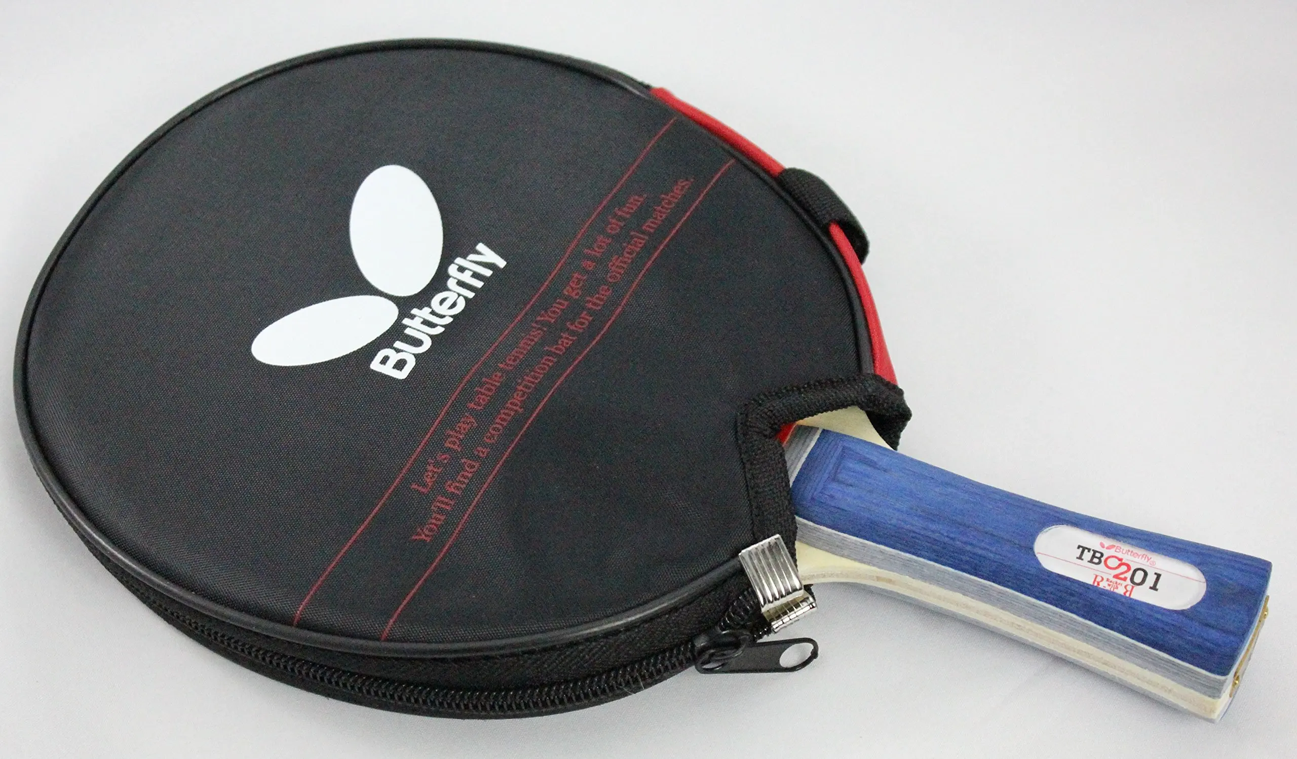 Butterfly 201 202 Shakehand Table Tennis Racket, Case Set Offering Good Speed And More Spin For Beginning Level Players