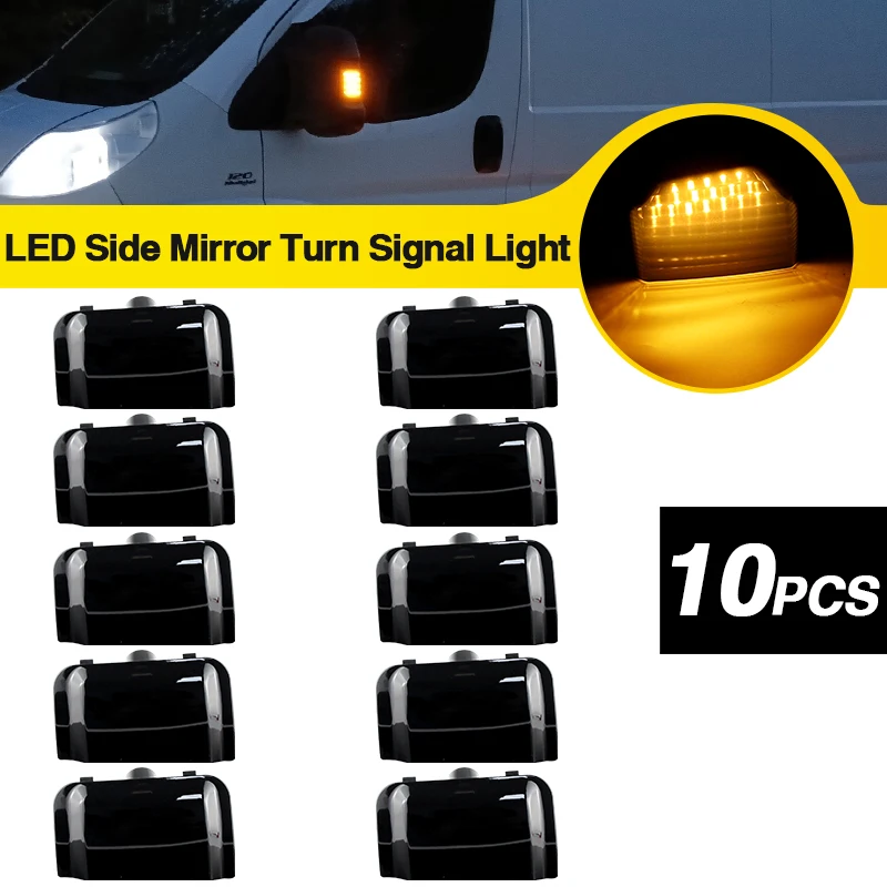 10PCS Car LED Dynamic Turn Signal Mirror Light For Peugeot Boxer Fiat Ducato Ram Promaster Citroen Jumper Relay 2006-2018 2019