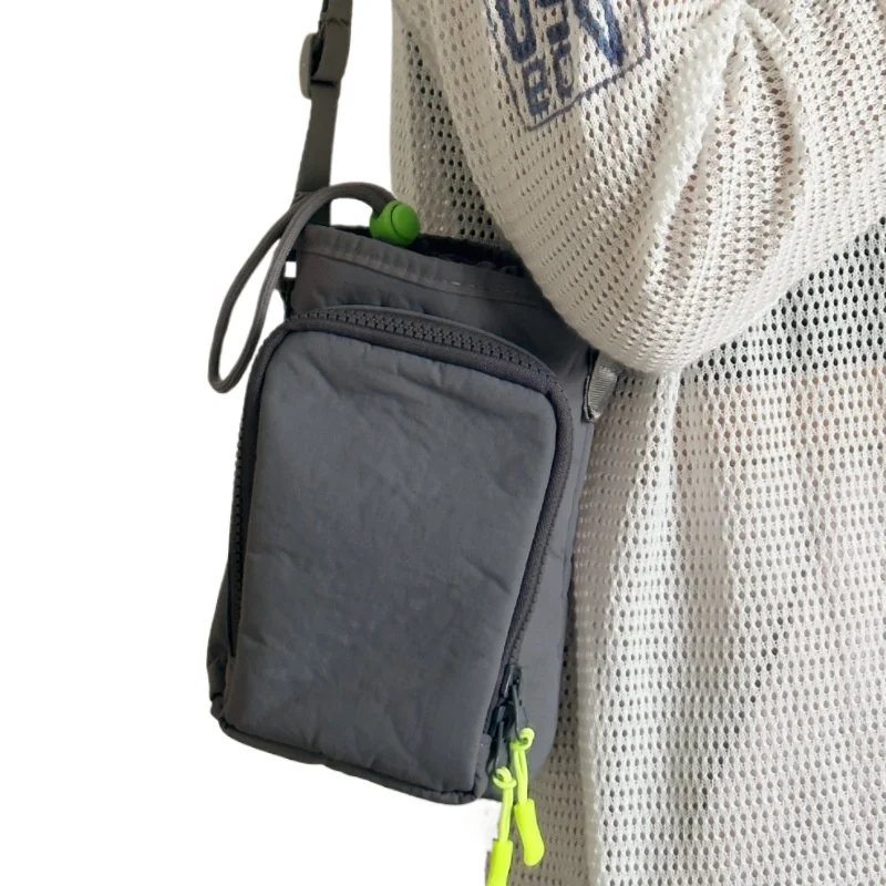 

Casual solid color shoulder bag outdoor convenient sports crossbody bag simple can carry water cup bag men and women
