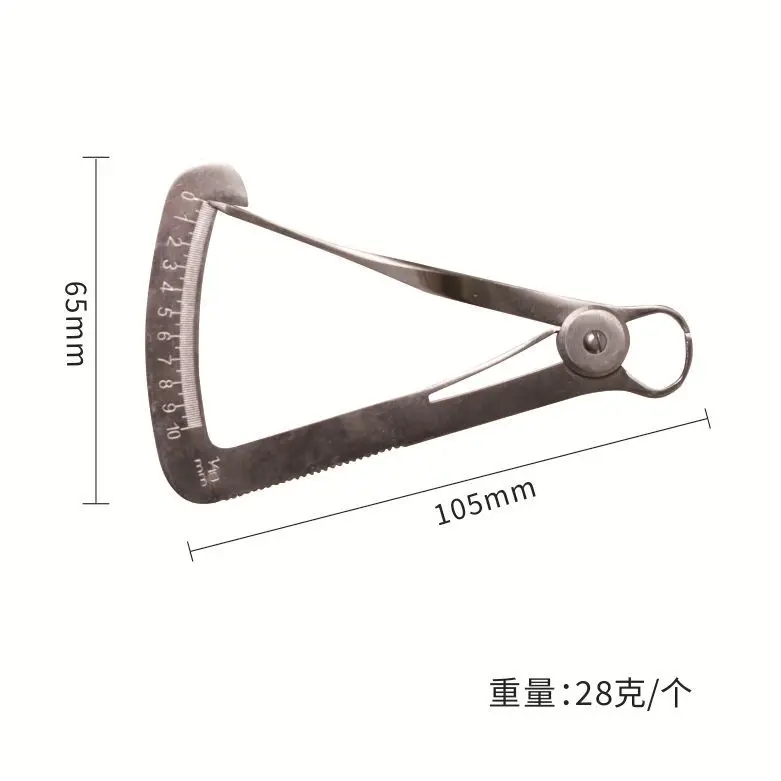 Dental Material Stainless Steel Caliper / Thickness Gauge / Triangular Caliper for Measurement