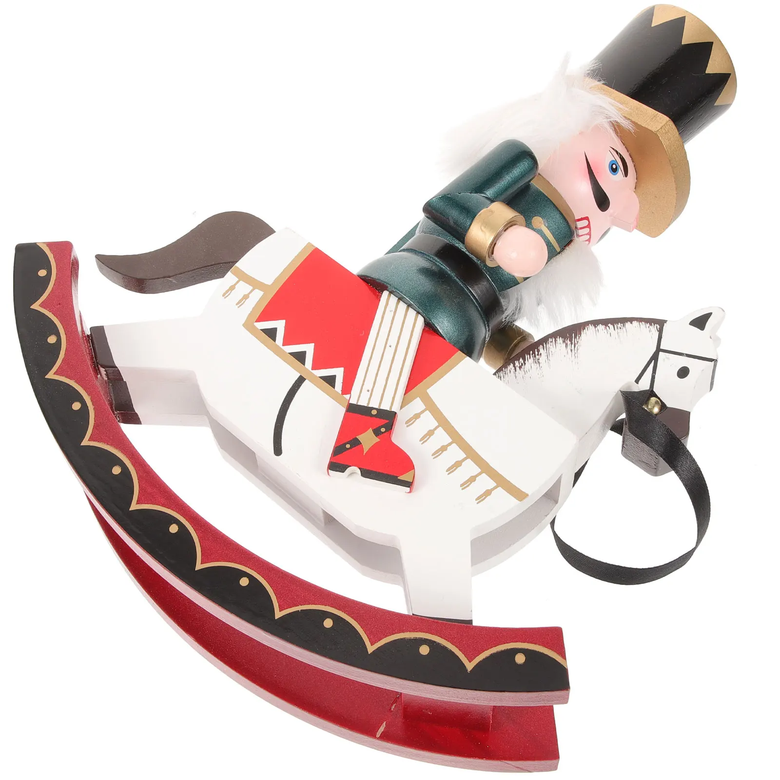 

Exquisite Handcrafted Wooden Craft Festive Christmas Decoration Nutcracker Soldier With Horse Traditional Xmas Desktop Decor