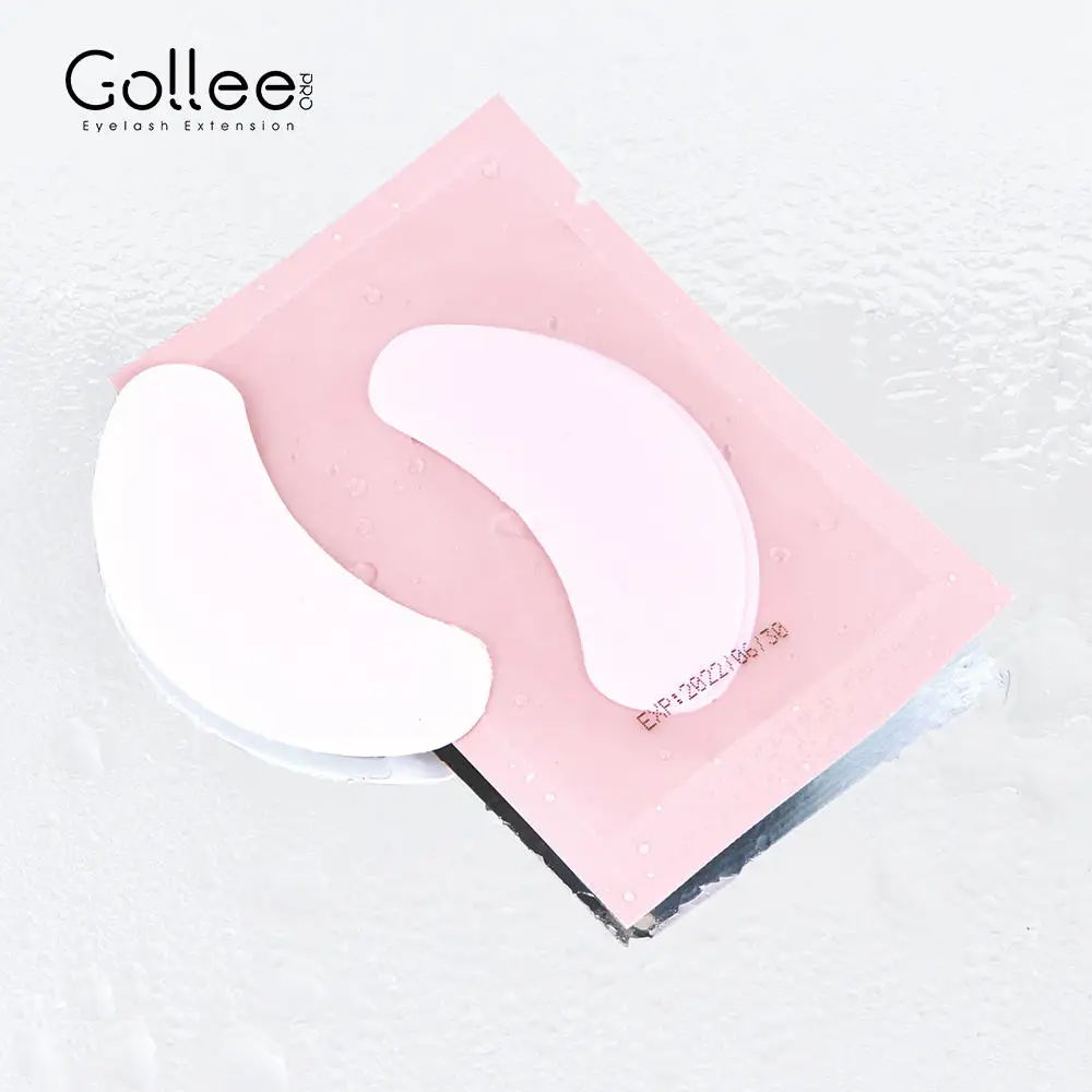 Gollee Pink Collagen Private Logo Eyelash Extension Patch Silicone Under Gel Gollee Eye Pads Eyepads For Eyelash Extensions Pads