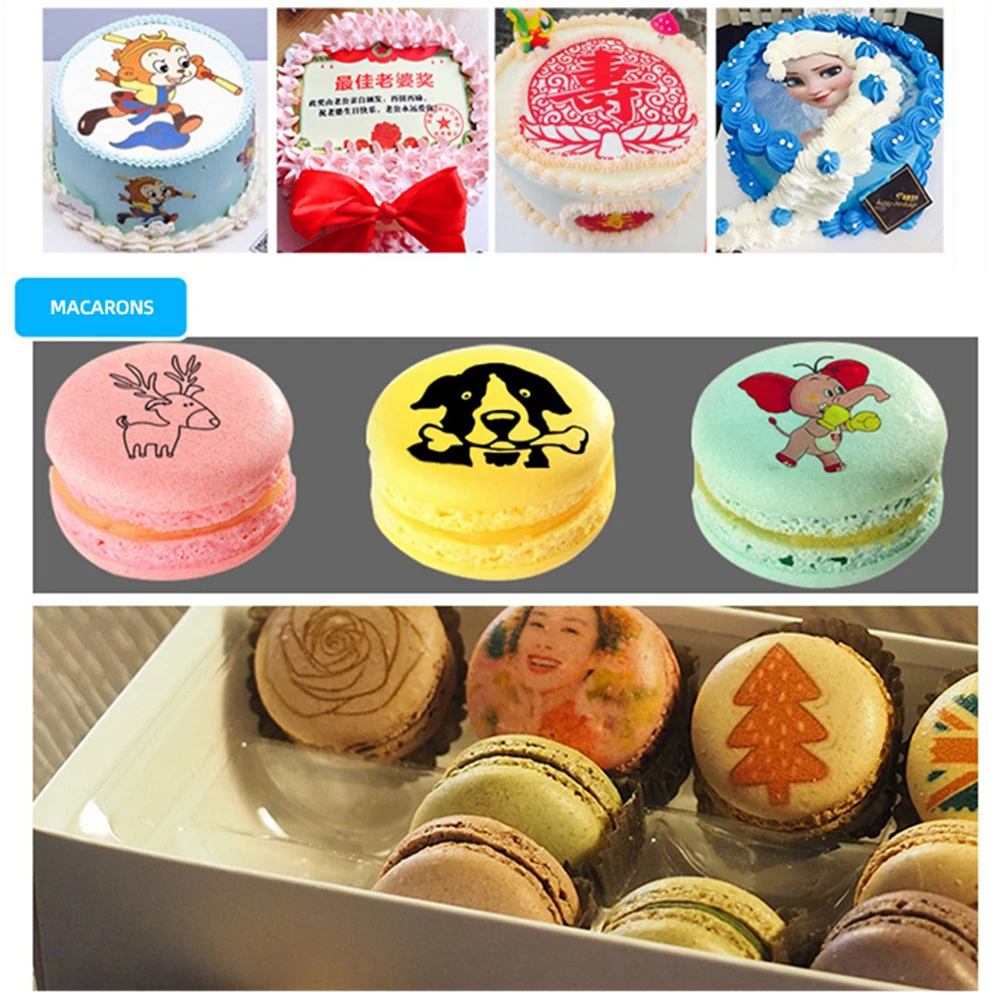 Small Photo Cake Model Decoration;3D Glutinous Rice Paper Printer for Biscuits Candies  Digital Bread Graphic Birthday