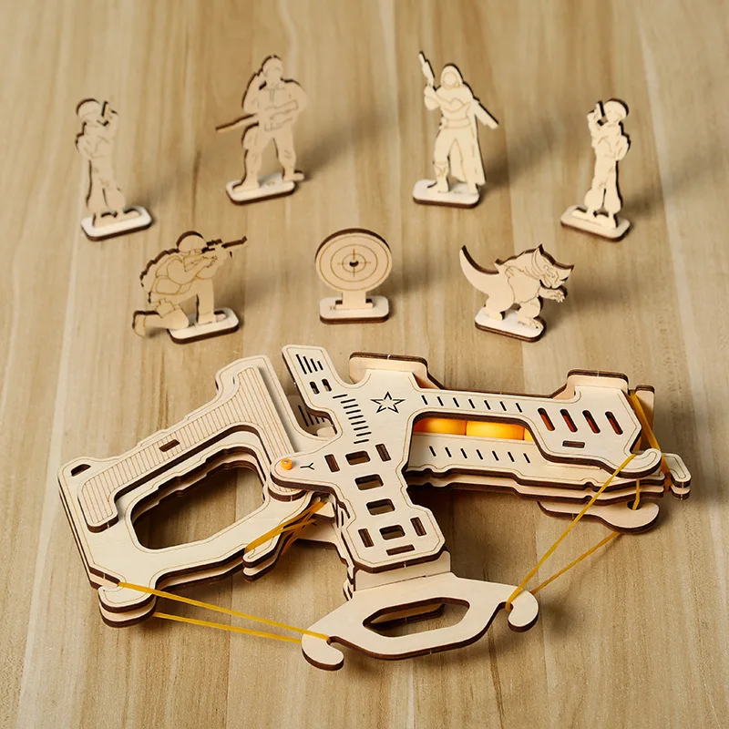 3D Wooden Puzzle For Kids Diy Wooden Model Kits Teens Puzzle Toys 3D Puzzle Wood Gun Set Exquisite Birthday Gift For Children