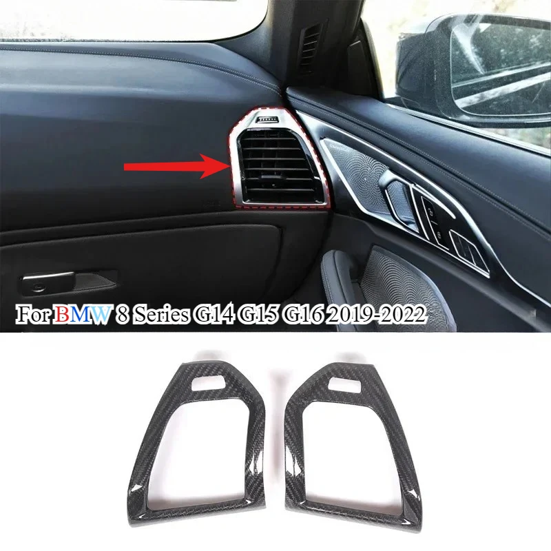 

For BMW 8 Series G14 G15 G16 2019-2022 Real Carbon Fiber Car Air Conditioner Side Air Outlet Vent Cover Trim Car Accessories