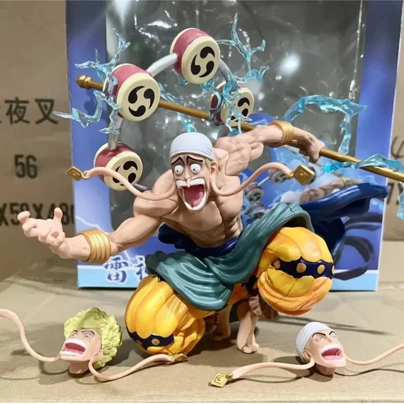 Capolavoro One Piece GK Capolavoro accovacciato Thunder God Ainilu Capolavoro Set di scatole modello di mare marziale dei sette Capolavoro
