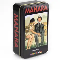 Manara Tarot Deck In A Tin Box Gilded Edge for Fortune Telling Game Card