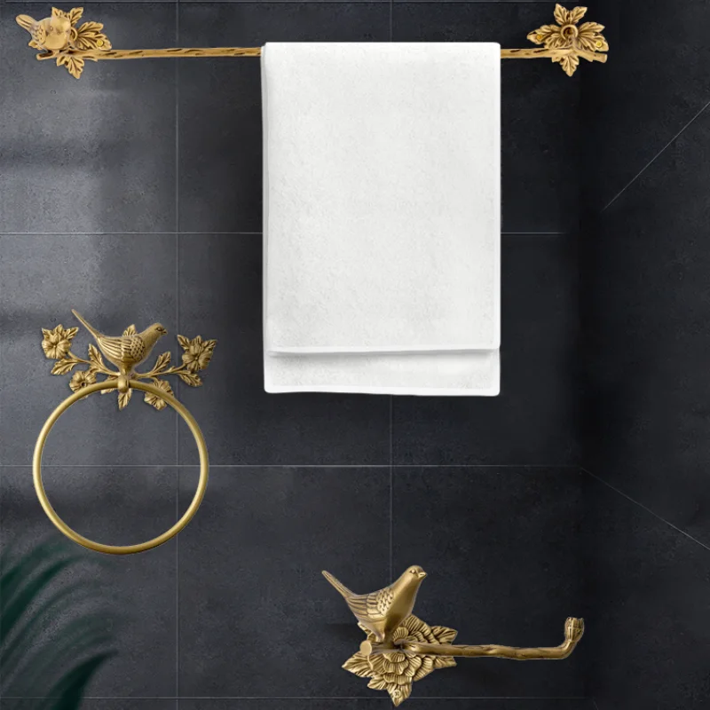 

Brass Bird Towel Ring Simple Modern Toilet Paper Ring Bathroom Wall Decor Bathroom Organizer Rack Corrosion Resistant Rust Proof