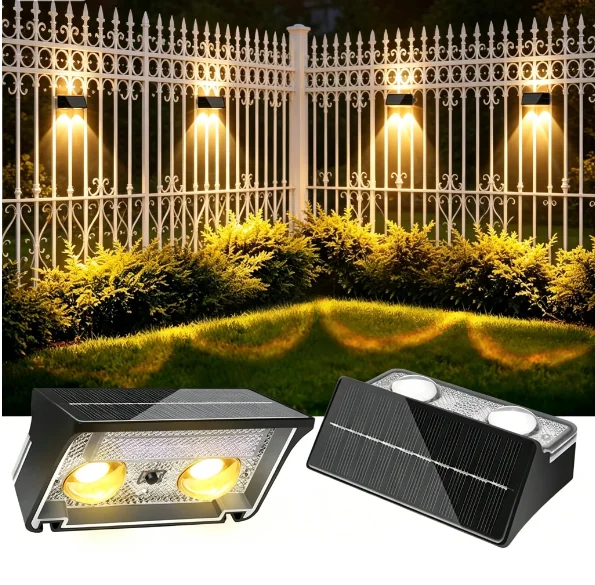 

Outdoor Solar Step Lights Color Changing, IP65 Waterproof Auto On/Off Solar Wall Lights for Fence Path Stair Yard Patio
