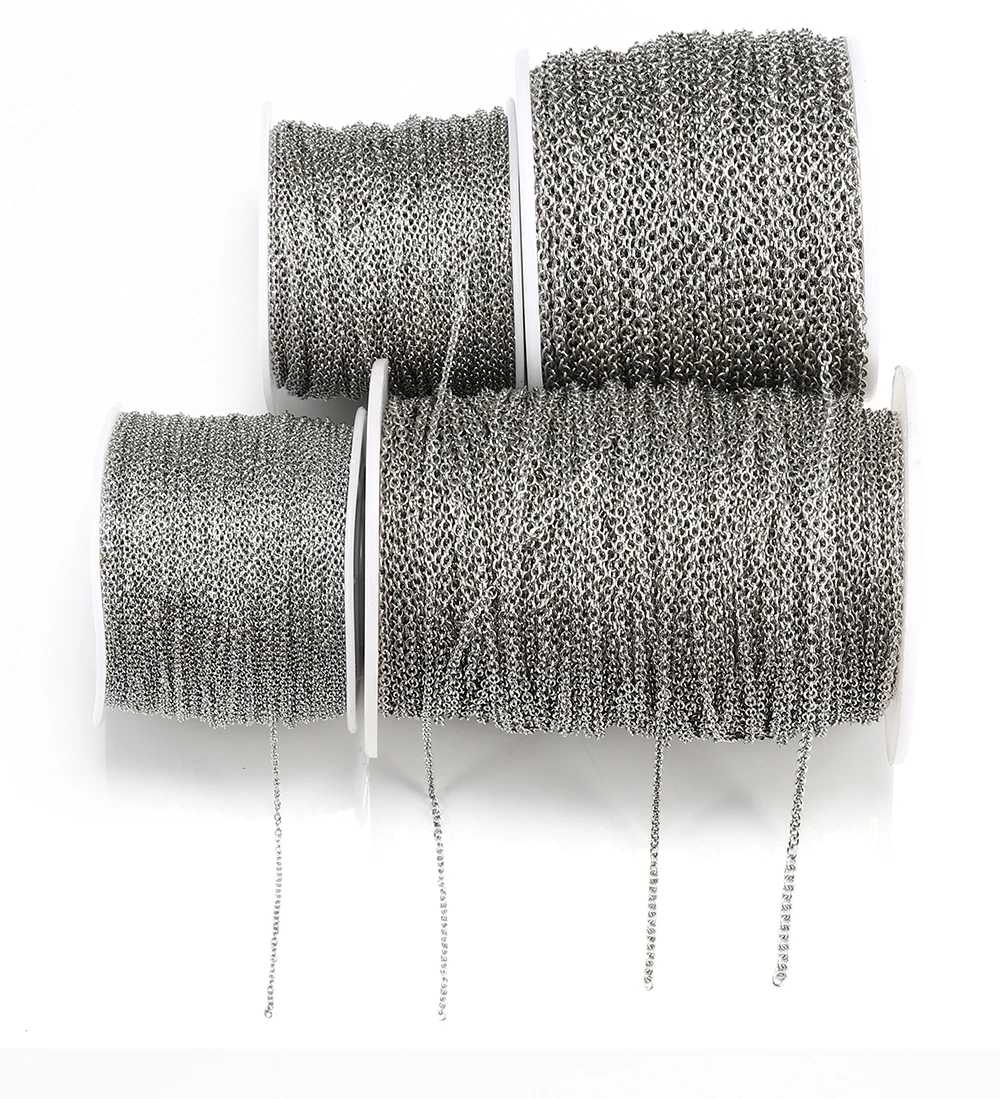 2 Meter 1,2/1,5/2,0/2,5 mm goldfarbene O-förmige dünne Kette aus Edelstahl für Armbänder, Halsketten, DIY-Schmuckherstellungszubehör – Detail 5