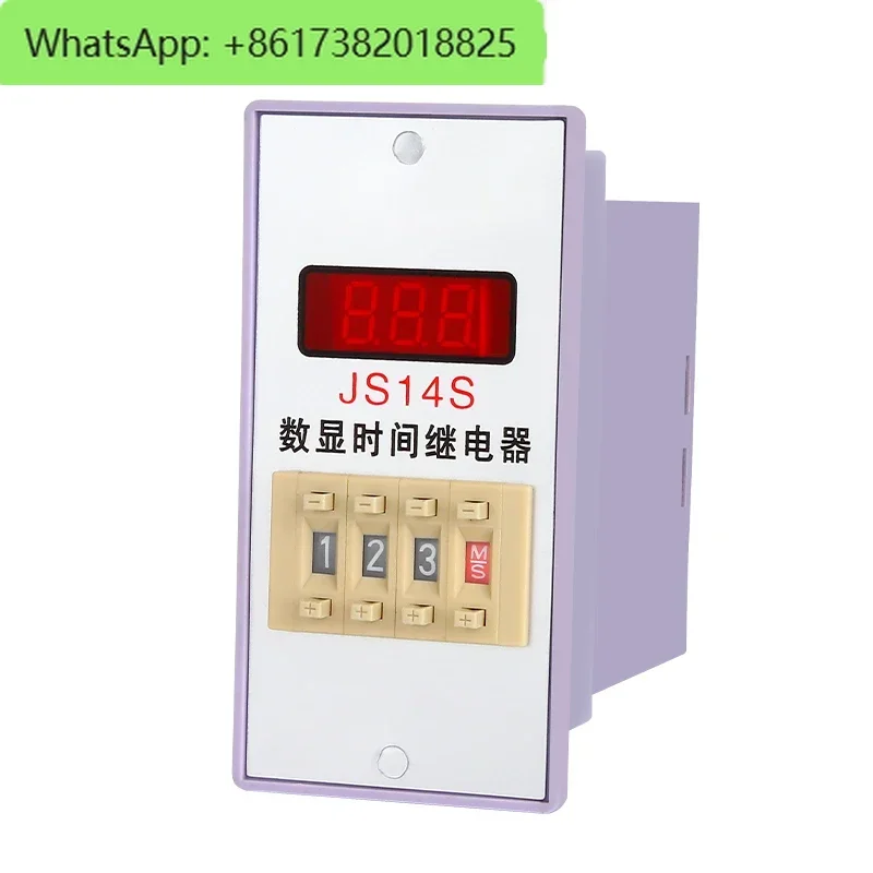 JS14S digital display time relay AC220V 380V two-bit 3-bit power-on delay 0.01s-999h