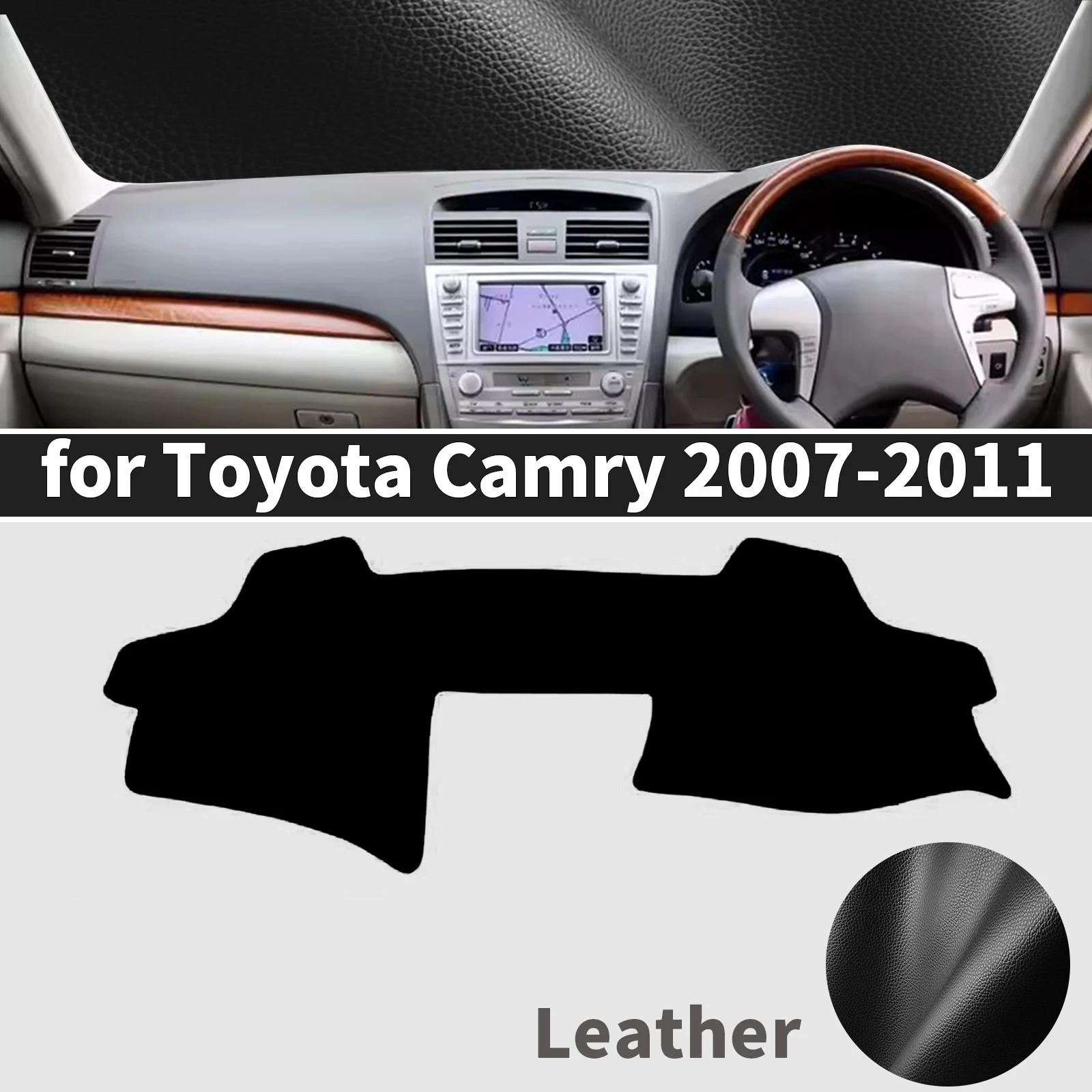 for Toyota Camry 2007-2011 XV40 Dashboard Cover Mat Sunshade Anti‑Slip Dash Carpet Protector Interior Parts Accessories