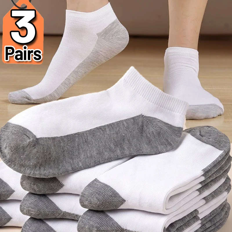 Summer Thin Ankle Socks Men Breathable High Quality Casual Unisex Color Splicing Knitted Sports Running Socks Low-Cut Short Sock view 2