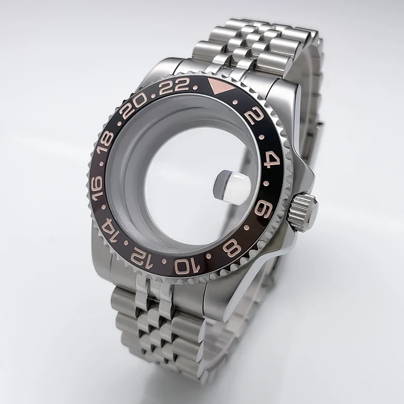 NH35 kast 40 mm Sub Gmt Jubile roestvrijstalen band saffierglas voor Seik Mod accessoires NH35 NH36 NH34 uurwerk horlogekast