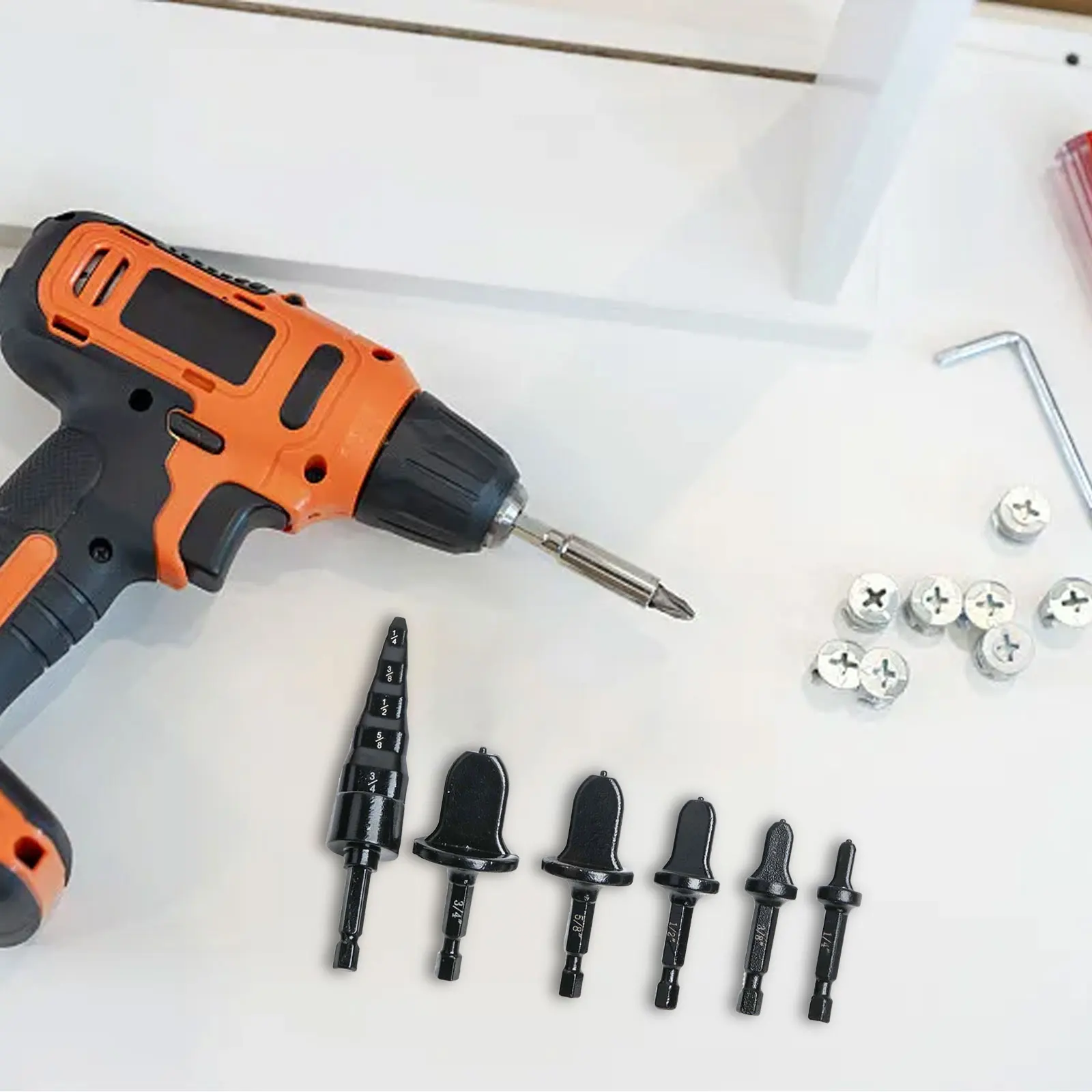 

For Copper Tubing 5 In 1 Pipe Expander Swaging Drill Bit Set 6 Pieces Set 7 Pieces Set Electric Drill Compatible