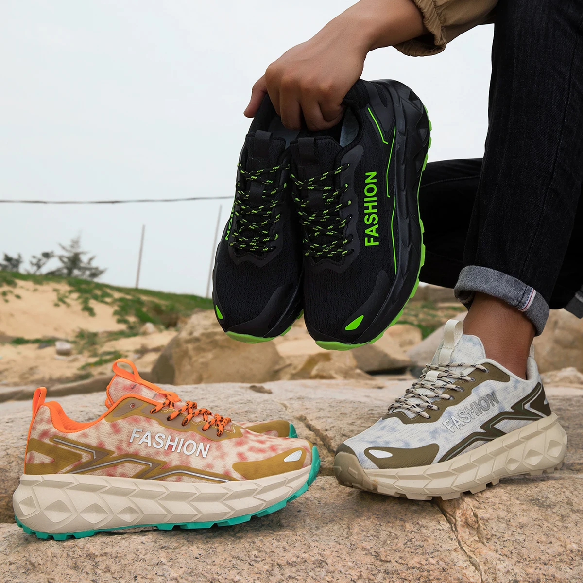 Herren-Tennisschuhe mit Chunky-Keilsohle, bequeme Outdoor-Schuhe, rutschfest, Designer-Herrenschuhe, modische Frühlingstrends, Herren-Freizeitschuhe_voghion.com