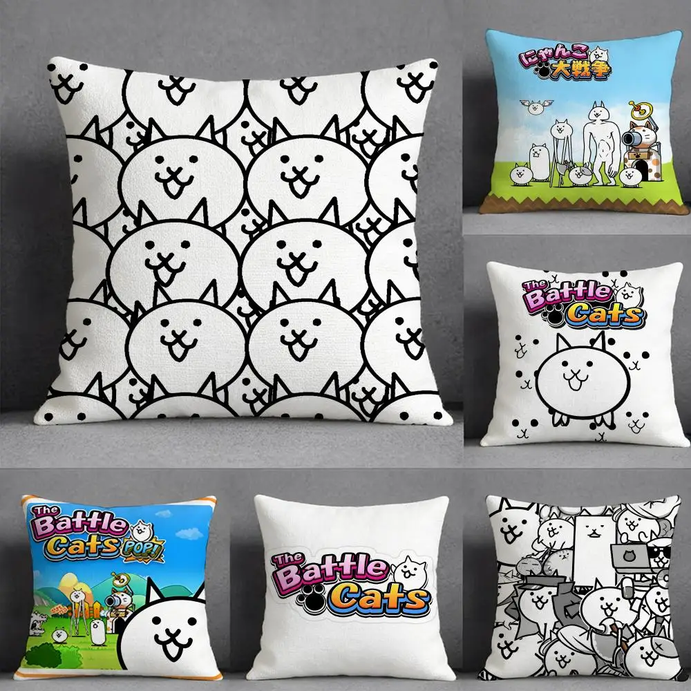 The B-Battle Cats CUTE Pillow Case Pillowcase, Double-sided Printed, Sofa Cushion, Bedroom Headboard Pillow