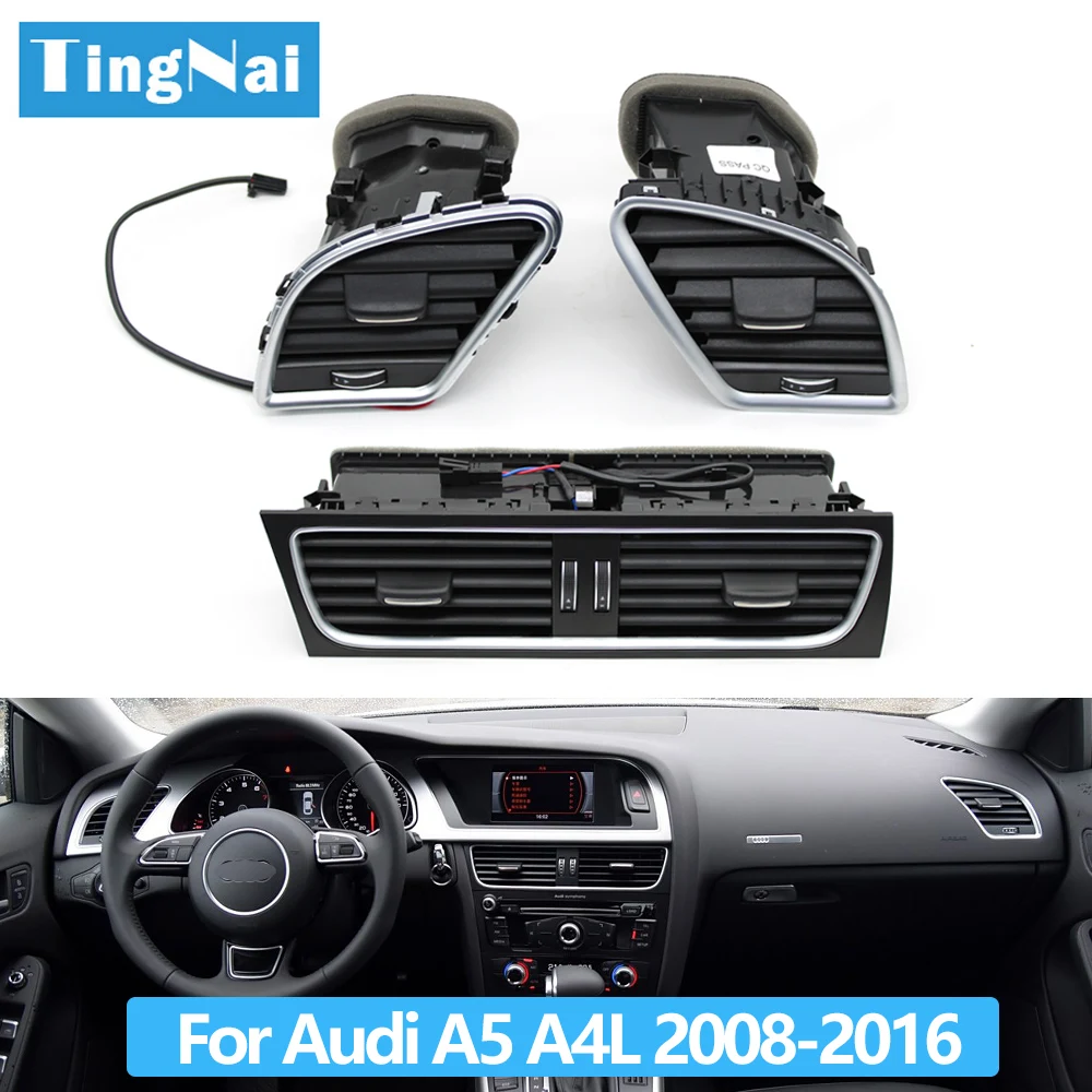 LHD Car Front Dashboard Middle Left Right AC Vent Outlet Grille Assembly For Audi A4 B8 A5 2009-2016 8KD820901,8KD820902