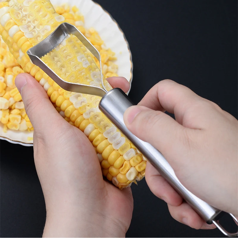 Stainless Steel Corn Planer Hand-held Corn Thresher Stripper Household Manual Threshing Serrated Knife Kitchen Vegetable Tools