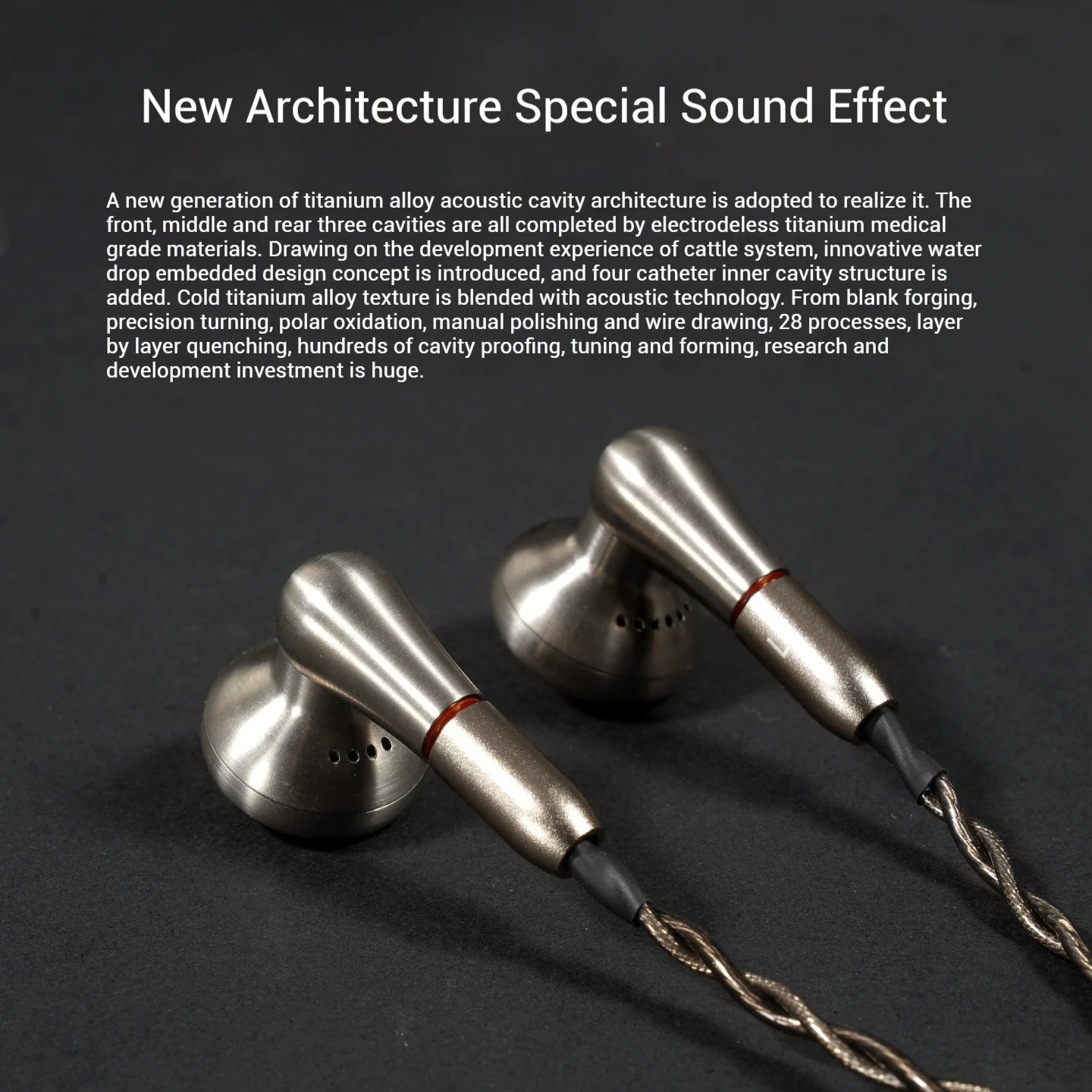 Yincrow Rw6000 (0x-Tispeaker) 15.3mm Unit Diaphragm Magnetic Drumhifi Polymer Diaphragm Tc4 Medical Grade Titanium Alloy Gold