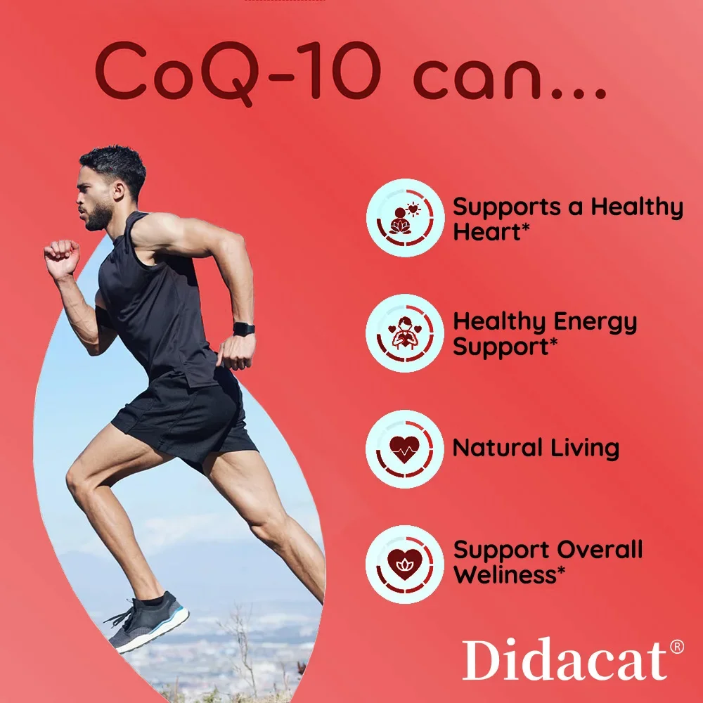 120 كبسولة إنزيم عضوي Q10 500 ملغ، صحة القلب والأوعية الدموية، مكمل الطاقة، الفيتامينات، الجمال والصحة