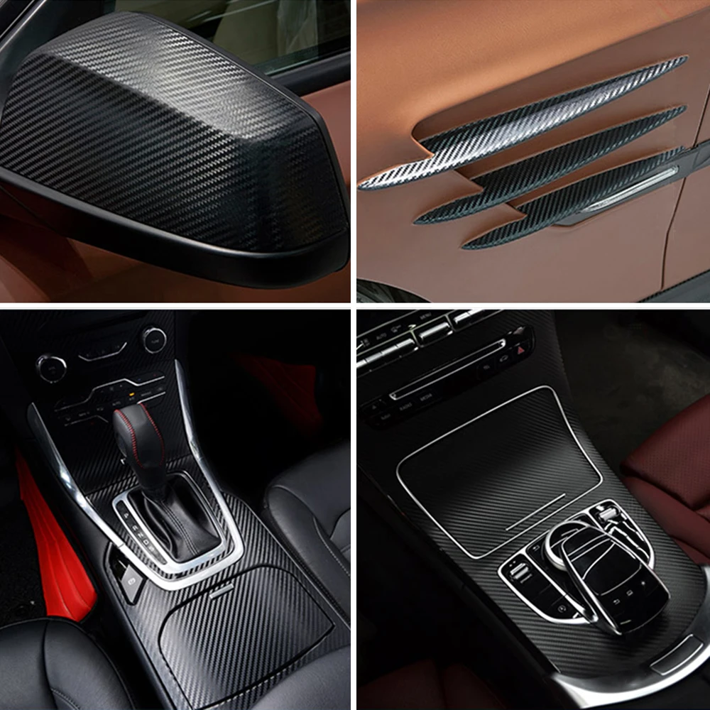 10/20/30*152 سنتيمتر الأفلام للسيارة ثلاثية الأبعاد ألياف الكربون الفينيل مركبة ملصق مائي ورقة لفة واقية ملصقات مخصصة اكسسوارات السيارات الخارجية