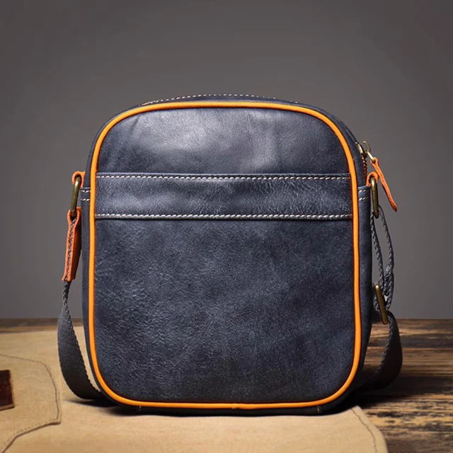 Nowa torba męska w stylu retro z prawdziwej skóry Mini etui na telefon Męska torba na ramię Modne torby na ramię na co dzień