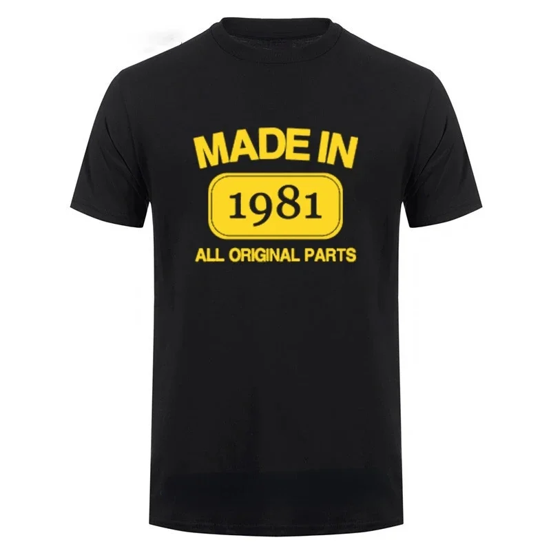 Funny Father's Day Present Made In 1981 Limited Edition Birthday Gift Humour T Shirt for Men Daddy Husband Surprised T-Shirt image 3