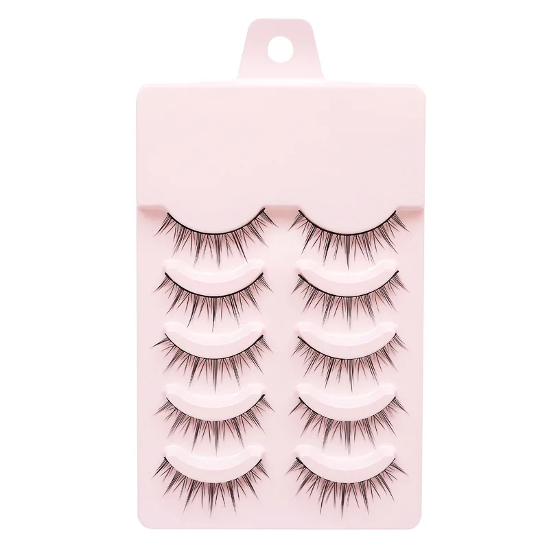 MJ 5 Paar kleine Teufels-Falsche Wimpern, natürliche gefälschte Wimpern, flauschig, weich, für den täglichen Gebrauch, COS-Vollstreifen-Wimpernband – Detail 10