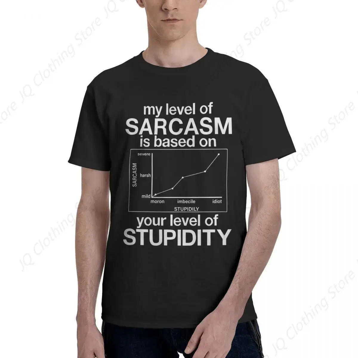 My Level Of Sarcasm Depends On Your Level Of Stupidity Oversized Graphic T Shirt Mens Women Man Tee T-Shirts Y2K Short Sleeve